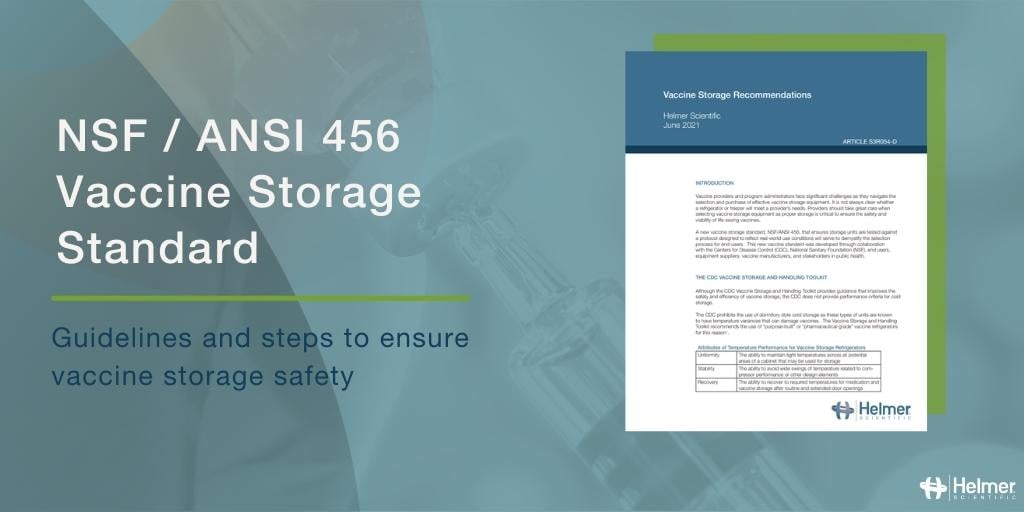 Supporting Safe Vaccine Storage with CDC Recommendations, NSF Standard